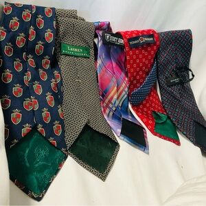Lauren Ralph Lauren Men's Navy Crest Silk Tie - Navy & Red